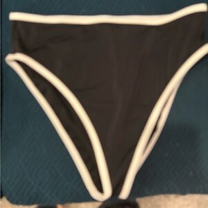 Shade & Shore Black Bikini Bottoms with White Trim